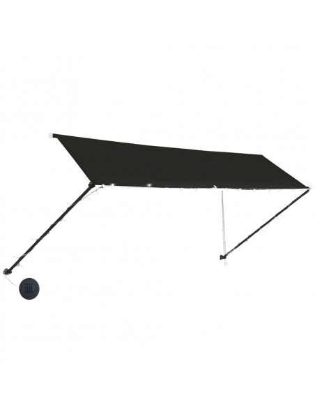 Tenda da Sole Retrattile con LED 400x150 cm Antracite