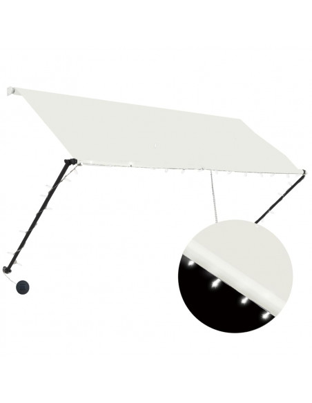 Tenda da Sole Retrattile con LED 250x150 cm Crema