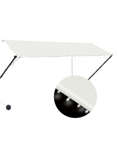 Tenda da Sole Retrattile con LED 300x150 cm Crema 2