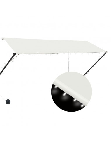 Tenda da Sole Retrattile con LED 300x150 cm Crema