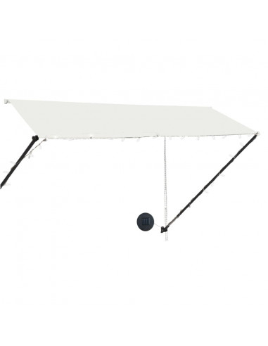 Tenda da Sole Retrattile con LED 300x150 cm Crema