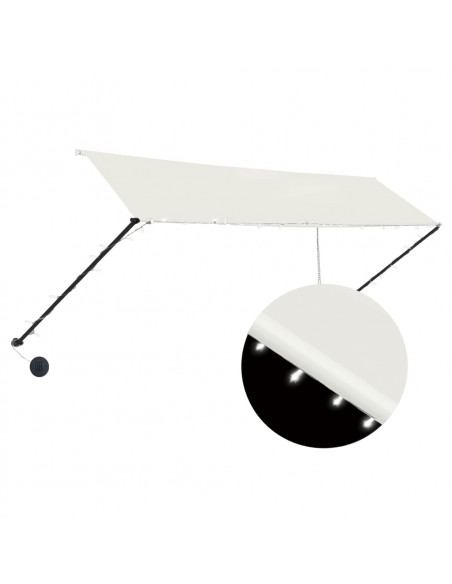 Tenda da Sole Retrattile con LED 350x150 cm Crema