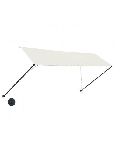 Tenda da Sole Retrattile con LED 350x150 cm Crema