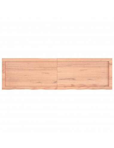 Piano Bagno Marrone 140x40x(2-4) cm Legno Massello Trattato