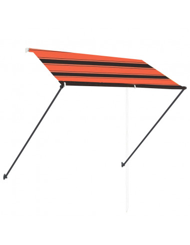 Tenda da Sole Retrattile con LED 250x150 cm Arancione e Marrone