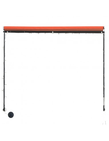 Tenda da Sole Retrattile con LED 250x150 cm Arancione e Marrone