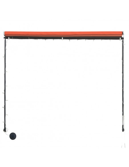 Tenda da Sole Retrattile con LED 250x150 cm Arancione e Marrone