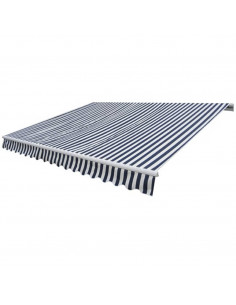 Tenda da Sole Pieghevole Manuale 300 cm Blu/Bianca 2