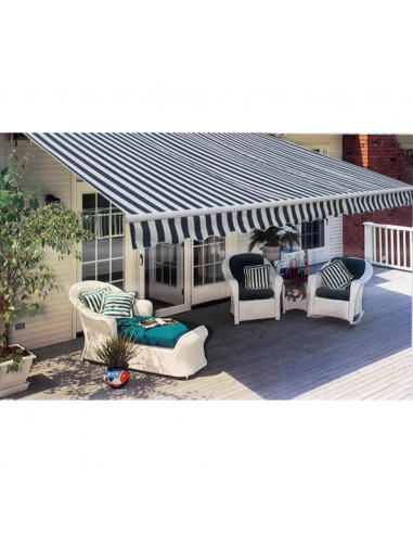 Tenda da Sole Pieghevole Manuale 300 cm Blu/Bianca