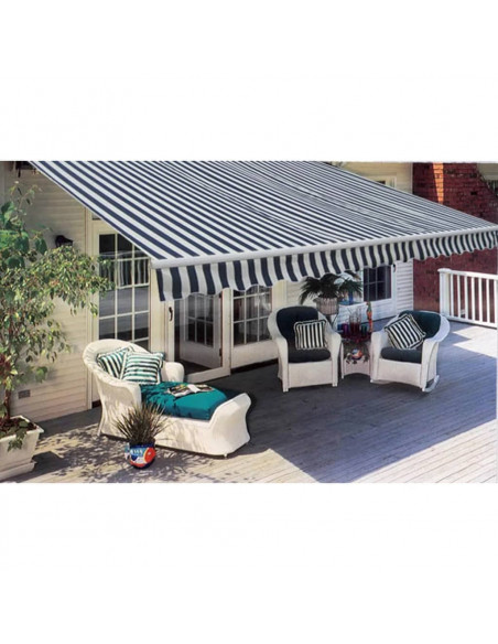 Tenda da Sole Pieghevole Manuale 300 cm Blu/Bianca
