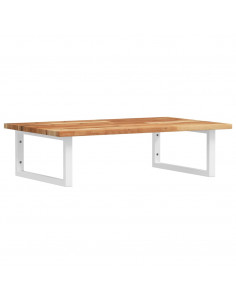 Ripiano a Parete per Lavabo in Acciaio e Massello di Acacia 2