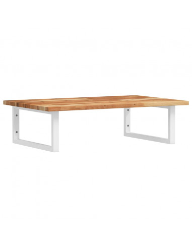 Ripiano a Parete per Lavabo in Acciaio e Massello di Acacia