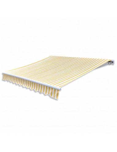 Tenda da Sole Pieghevole Motorizzata 400 cm Gialla/Bianca