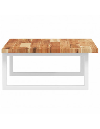 Ripiano a Parete per Lavabo in Acciaio e Massello di Acacia