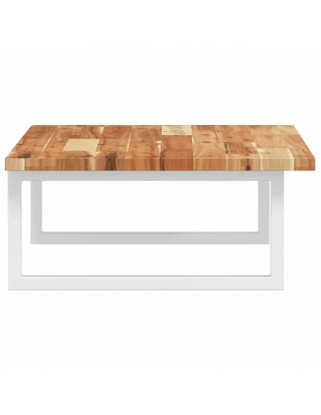 Ripiano a Parete per Lavabo in Acciaio e Massello di Acacia