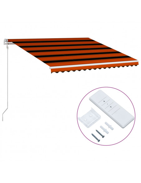 Tenda da Sole Retrattile Automatica 400x300 cm Arancione e Marrone