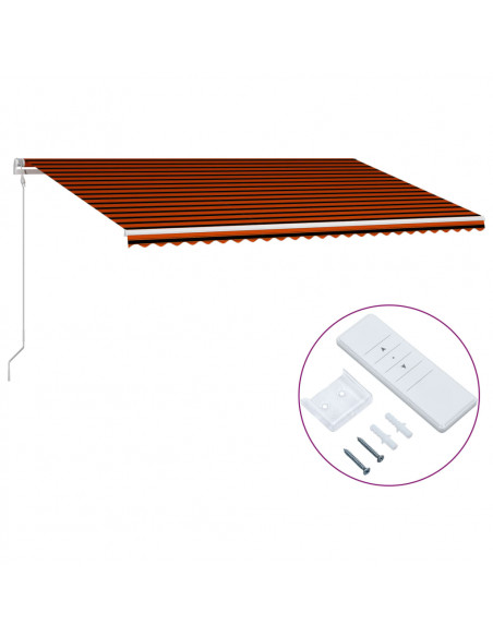 Tenda da Sole Retrattile 600x300 cm Arancione e Marrone