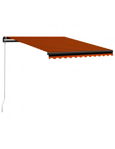 Tenda Retrattile Manuale con LED 300x250cm Arancione e Marrone