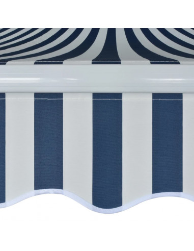Tenda da Sole Manuale Pieghevole 500 cm Blu e Bianco
