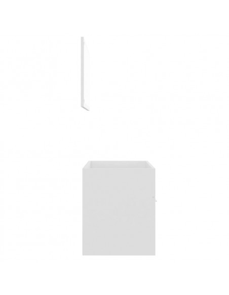 Set Mobili da Bagno 2 pz Bianco in Legno Multistrato