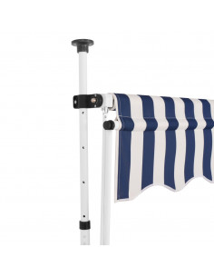 Tenda da Sole Retrattile Manuale 350 cm a Strisce Blu e Bianche 2