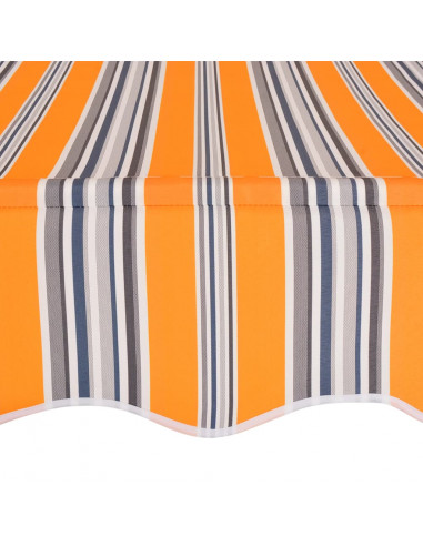 Tenda da Sole Retrattile Manuale 150 cm a Strisce Blu e Gialle