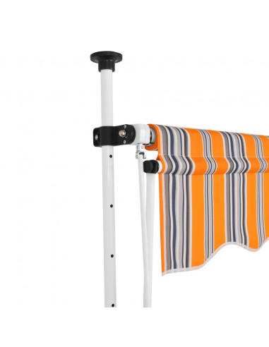 Tenda da Sole Retrattile Manuale 200 cm a Strisce Blu e Gialle