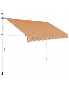 Tenda da Sole Retrattile Manuale 250 cm a Strisce Blu e Gialle 2
