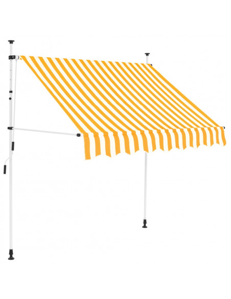 Tenda da Sole Retrattile Manuale 200cm Strisce Arancione Bianco