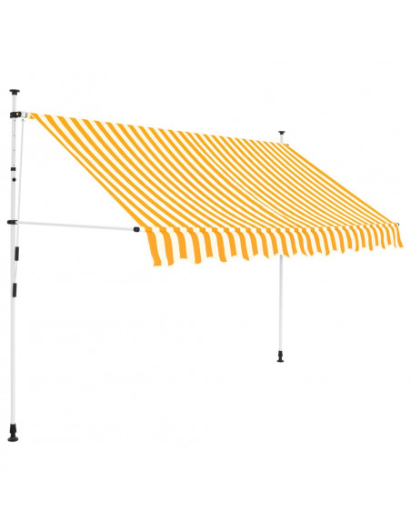 Tenda da Sole Retrattile Manuale 300cm Strisce Arancione Bianco