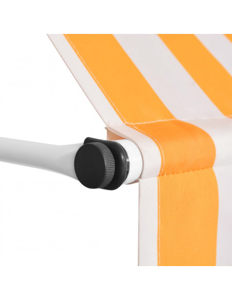 Tenda da Sole Retrattile Manuale 350cm Strisce Arancione Bianco