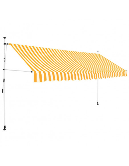 Tenda da Sole Retrattile Manuale 400cm Strisce Arancione Bianco