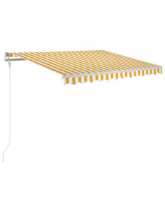 Tenda Automatica Sensore Vento e LED 350x250 cm Gialla Bianca 2