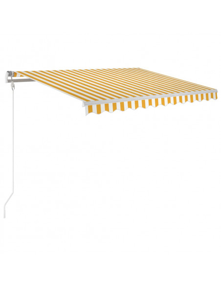 Tenda Automatica Sensore Vento e LED 350x250 cm Gialla Bianca