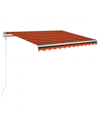 Tenda Automatica Sensore Vento e LED 350x250 cm Arancio Marrone
