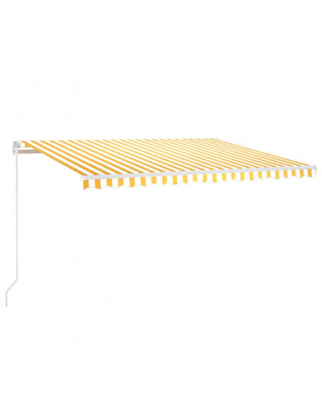 Tenda Automatica con Sensore Vento LED 450x300 cm Gialla Bianca