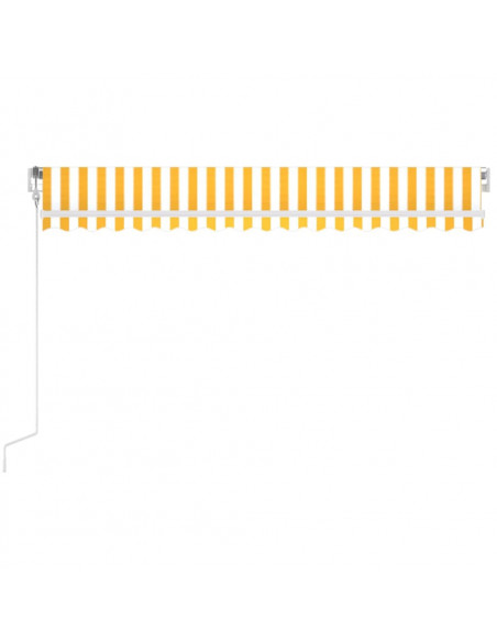 Tenda Automatica con Sensore Vento LED 450x300 cm Gialla Bianca