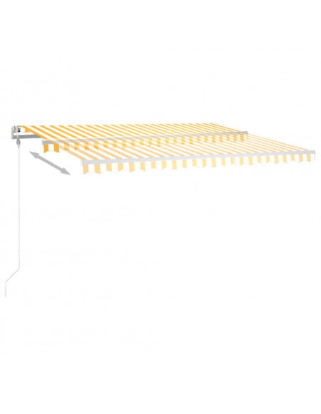 Tenda Automatica con Sensore Vento LED 450x300 cm Gialla Bianca