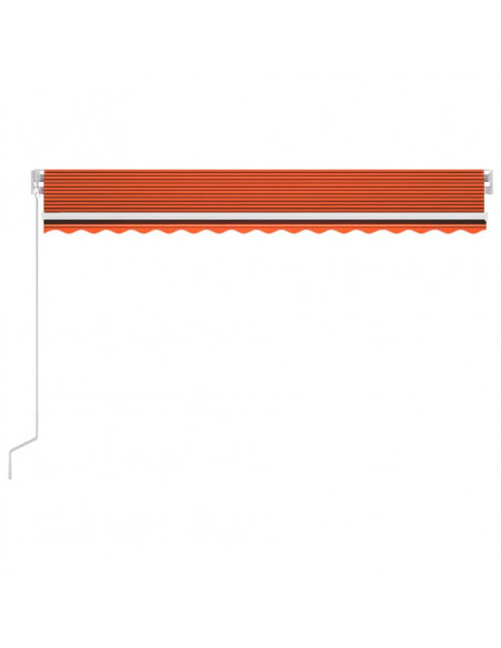Tenda Automatica Sensore Vento e LED 450x300 cm Arancio Marrone
