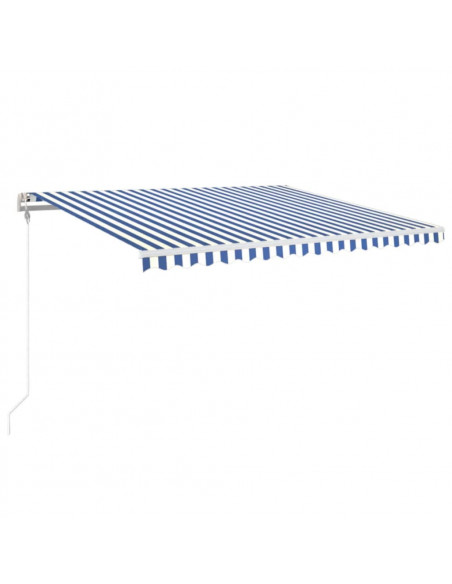 Tenda Automatica con Sensore Vento e LED 450x350 cm Blu Bianca
