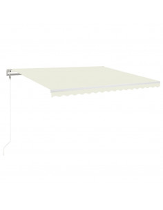 Tenda Automatica con Sensore Vento e LED 450x350 cm Crema 2