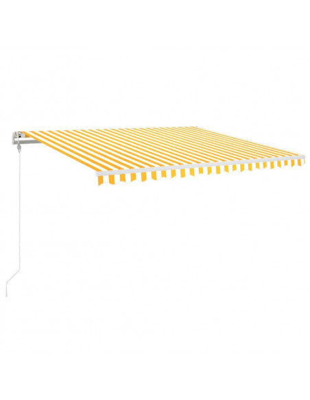 Tenda Automatica con Sensore Vento LED 450x350 cm Gialla Bianca