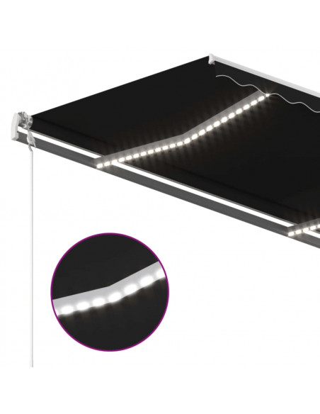 Tenda Automatica con Sensore Vento e LED 450x350 cm Antracite