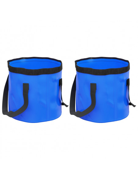 Secchi Pieghevoli 2 pz Blu 20 L in PVC
