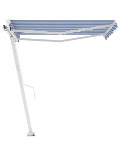 Tenda da Sole Manuale Autoportante 300x250 cm Blu e Bianca 2