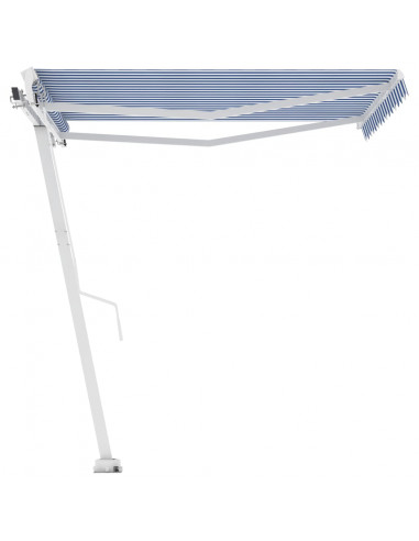 Tenda da Sole Manuale Autoportante 300x250 cm Blu e Bianca