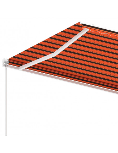 Tenda da Sole Manuale con Palo 400x300 cm Arancione/Marrone