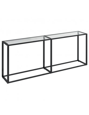 Tavolo Consolle Trasparente 200x35x75,5 cm in Vetro Temperato