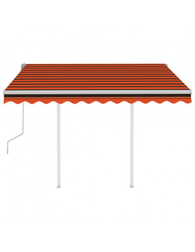 Tenda da Sole Retrattile Manuale Pali 3x2,5 m Arancio Marrone