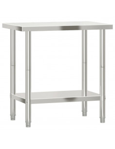 Tavolo da Lavoro da Cucina 82,5x55x85cm in Acciaio Inossidabile 2